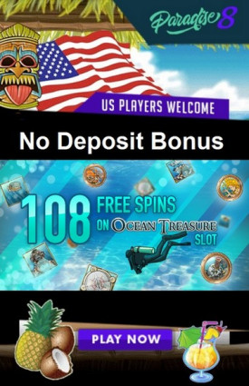 No Deposit Bonus at Paradise 8 Casino: 108 Free Spins