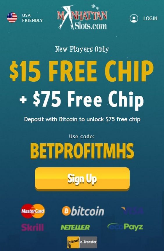 $15 Free Chip Without Deposit at Manhattan Slots Casino
