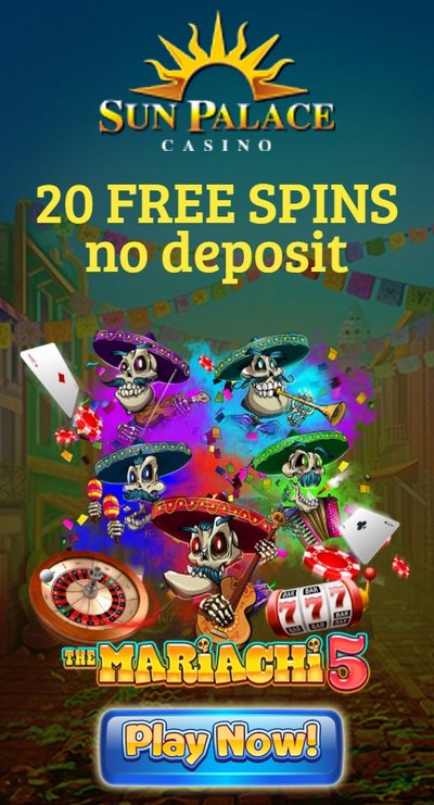 20 No Deposit Free Spins for USA players at Sun Palace Casino