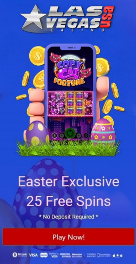 25 Free Spins - Exclusive Bonus at Las Vegas USA Casino