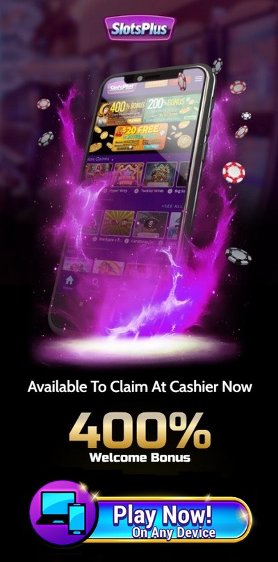 400% Up To $500 Welcome Bonus at US Online Casino Slots Plus