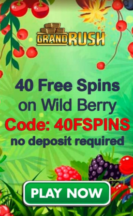 40 No Deposit Free Spins for US Players at Grand Rush Casino