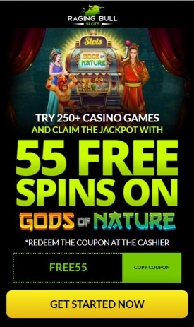 No Deposit Bonus at Raging Bull Slots Casino: 55 Free Spins