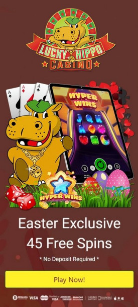 Bonus Without Deposit at Lucky Hippo Casino: 45 Free Spins