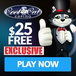 $25 Free Chip No Deposit Bonus at Cool Cat Casino