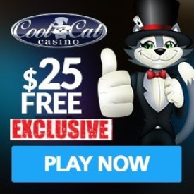 $25 Free Chip No Deposit Bonus at Cool Cat Casino