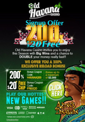 Free Bonus at Old Havana for USA Players - $ 20 Free Chip