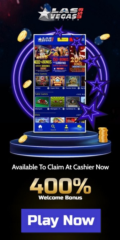 400% Up To $500 Welcome Bonus at Las Vegas USA Casino